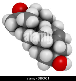 Pregnenolone neurosteroid and prohormone molecule, chemical structure. Atoms are represented as spheres with conventional color Stock Photo