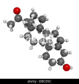 vPregnenolone neurosteroid and prohormone molecule, chemical structure. Atoms are represented as spheres with conventional color Stock Photo