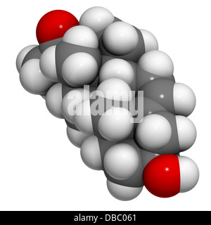Pregnenolone neurosteroid and prohormone molecule, chemical structure. Atoms are represented as spheres with conventional color Stock Photo