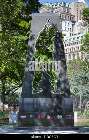Korean war veterans memorial, Battery parkl,The Universal Soldier, New York City Stock Photo