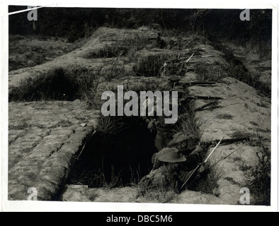 A photograph of soldiers in the trenches during World War I on April 3 ...