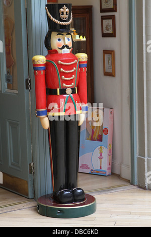 Figure of toy soldier outside a shop in the Corn Market, Leeds Stock Photo