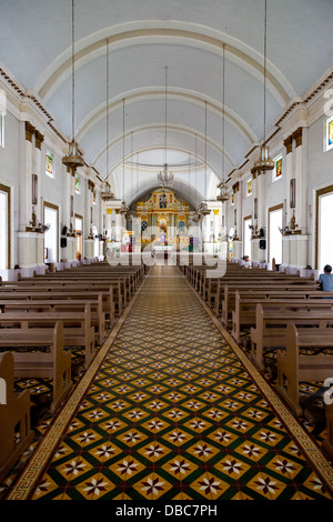 View into a Church in Tagbilaran on Bohol Island, Philippines Stock Photo