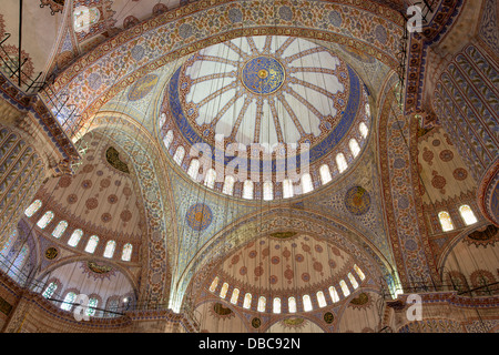 Ceiling of the Blue Mosque in Sultanahmet in Istanbul Stock Photo