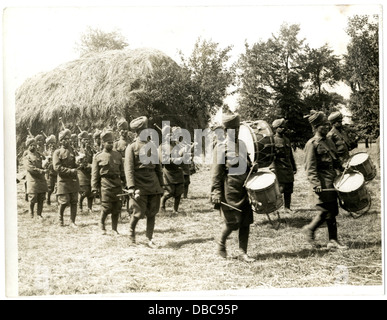 Indian infantry band 40th Pathans playing on a French farm (Photo 24-46) Stock Photo