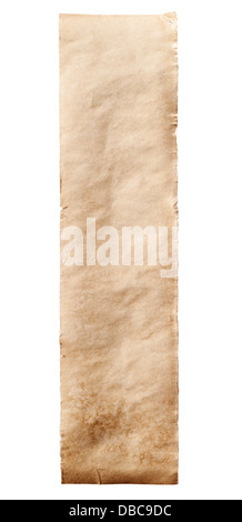 Vintage roll of parchment background isolated on white Stock Photo