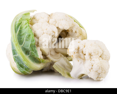 Fresh cauliflower isolated on white Stock Photo