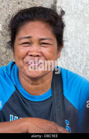 Market Woman in Tagbilaran on Bohol Island, Philippines Stock Photo