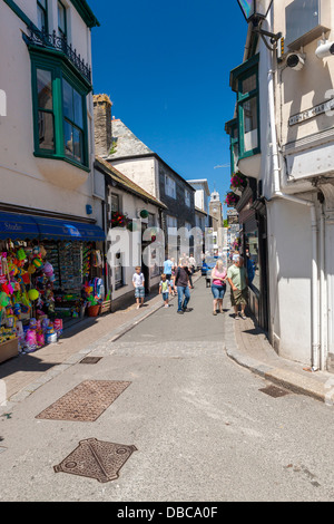 Narrow street in Looe in Cornwall, England, United Kingdom, Europe. Stock Photo