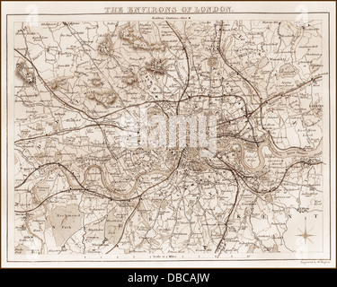 OLD MAP OF LONDON Stock Photo - Alamy