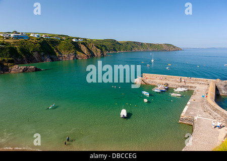 The beach in the unspoilt fishing village of Gorran Haven in Cornwall, England, United Kingdom, Europe. Stock Photo