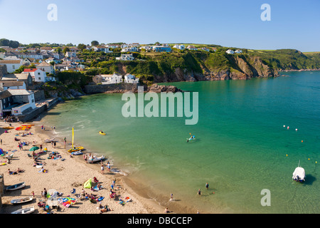 The beach in the unspoilt fishing village of Gorran Haven in Cornwall, England, United Kingdom, Europe. Stock Photo