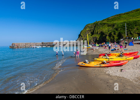 The beach in the unspoilt fishing village of Gorran Haven in Cornwall, England, United Kingdom, Europe. Stock Photo