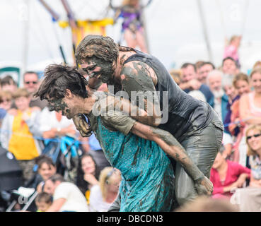 Wife carrying competition, the Lowland Games Stock Photo