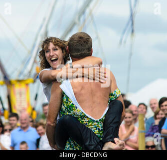 Wife carrying competition, the Lowland Games Stock Photo