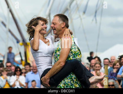 Wife carrying competition, the Lowland Games Stock Photo