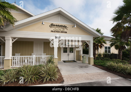 Sarasota Golf Range Practice Center in The Villages, Florida USA. An adult retirement Community in Central Florida. Stock Photo