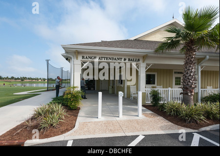 Sarasota Golf Range Practice Center in The Villages, Florida USA. An adult retirement Community in Central Florida. Stock Photo