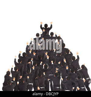 the group of businessman running forward together Stock Photo