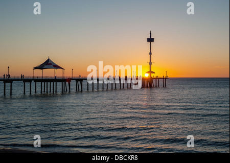 Sunset at Adelaide's Brighton beach Stock Photo