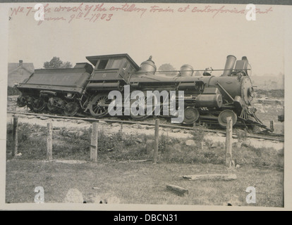 This image shows the wreckage of an artillery train at Enterprise ...