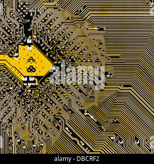 microelectronic circuit board background close up Stock Photo