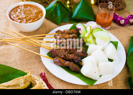 satay malay hari raya foods ,focus on the meat Stock Photo