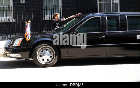President Barack Obama's car 'The Beast' at 10 Downing Street London, England - 25.05.11