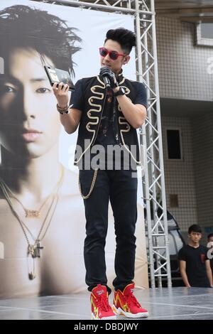 VanNess Wu issued his new album and hold a signature court in Taipei,China on Sunday July 28,2013. Stock Photo