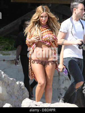 Aubrey O'Day on a photo shoot on Malibu Beach Malibu, California - 28.