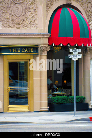 At the crossroads of famed Rodeo Drive and Wilshire Boulevard is the historic Beverly Wilshire Hotel and its Café in Los Angeles, California, USA. Stock Photo