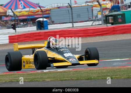 Michael LYONS in the RAM Williams FW07 F1 car winner of the 2013 Silverstone Classic FIA Masters Historic Formula 1 race Stock Photo