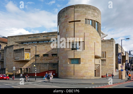 National Museum of Scotland frontage with tower entrance at corner of  Chambers Street and George IV Bridge i Edinburgh Scotland Stock Photo