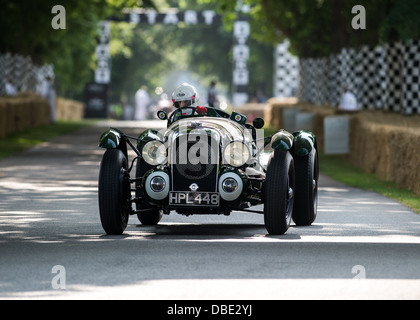 Chichester, UK - July 2013: Lagonda V12 Le Mans in action at the Goodwood Festival of Speed on July 13, 2013. Stock Photo