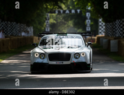 Chichester, UK - July 2013: Bentley Continental GT3 action at the Goodwood Festival of Speed on July 13, 2013. Stock Photo