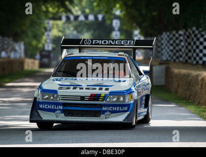 Chichester, UK - July 2013: Peugeot 405 T16 GR 'Pikes Peak' in action at the Goodwood Festival of Speed on July 13, 2013. Stock Photo