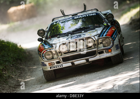 Chichester, UK - July 2013: Lancia Rallye 037 in action on the rally stage at the Goodwood Festival of Speed on July 13, 2013. Stock Photo