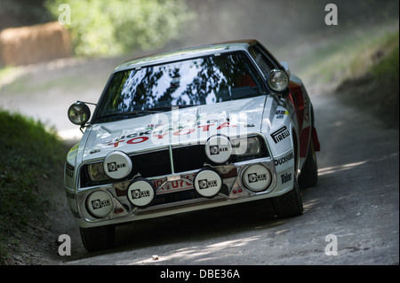 Chichester, UK - July 2013: Toyota Celica Twin Cam Turbo in action on the rally stage at the Goodwood Festival of Speed 2013 Stock Photo