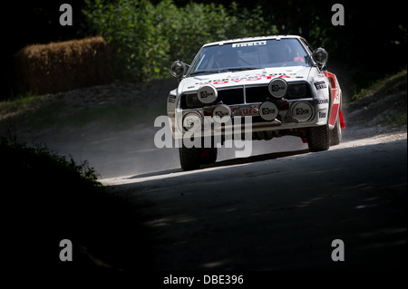 Chichester, UK - July 2013: Toyota Celica Twin Cam Turbo in action on the rally stage at the Goodwood Festival of Speed 2013 Stock Photo