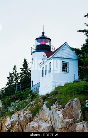 Bass Harbor Head Lighthouse, Mount Desert Island, Acadia National Park, Maine Stock Photo