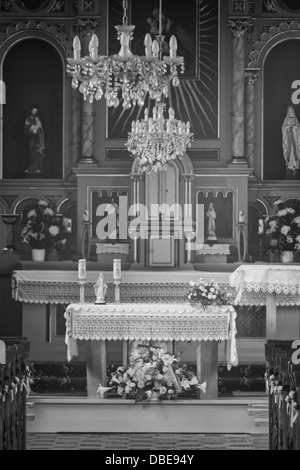 Detail of high altar in old church Stock Photo