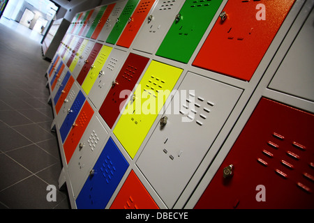 Color shot of some lockers in a highschool Stock Photo
