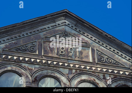 1891 date plaque on a building in Montreal, province of Quebec, Canada. Stock Photo