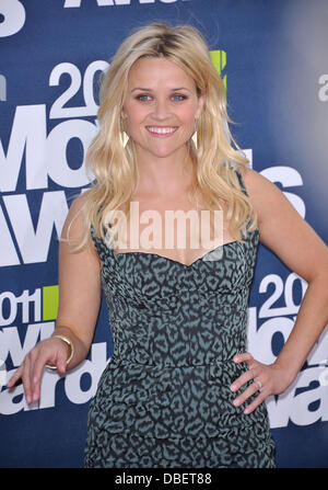 Reese Witherspoon 2011 MTV Movie Awards - Arrival held at the Gibson Amphitheatre  Los Angeles, California - 05.06.11 **Only available for publication in USA Daily Newspapers, Germany, Austria and Switzerland, Portugal, Canada, United Arab Emirates & China. Not available for USA Magazines and the rest of the world** Mandatory Credit: WENN.com Stock Photo