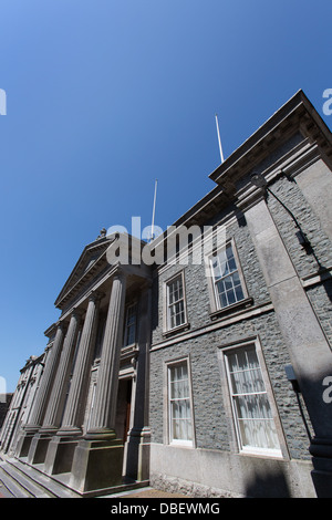 Town of Caernarfon, Wales. The 19th century Caernarfon County Hall on Castle Ditch Street. Stock Photo