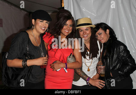 Rose Garcia, Raquel Castaneda, Whitney Mixter and Guest Gay Pride 2011 Opening Night 'Purple Party'- VIP Room Held At The West Hollywood Park West Hollywood, California - 10.06.11 Stock Photo