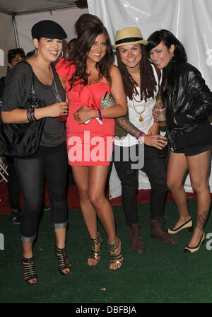 Rose Garcia, Raquel Castaneda, Whitney Mixter and Guest Gay Pride 2011 Opening Night 'Purple Party'- VIP Room Held At The West Hollywood Park West Hollywood, California - 10.06.11 Stock Photo