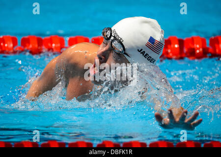 Barcelona, Spain. 30th July, 2013. Connor Jaeger of America (USA) leaves the pool after winning heat 2 of the Mens 800m freestyle in the Swimming preliminary rounds on Day 11 of the 2013 FINA World Championships, at Palau Sant Jordi. Credit:  Action Plus Sports/Alamy Live News Stock Photo
