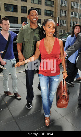 Will Smith and Jada Pinkett Smith outside their midtown hotel in New York City New York City, USA - 13.06.11 Stock Photo