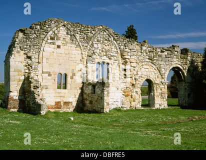 North wall of the nave of St Oswald's Anglo-Saxon priory church, Gloucester, which became the south wall of St Catherine's parish church. Stock Photo